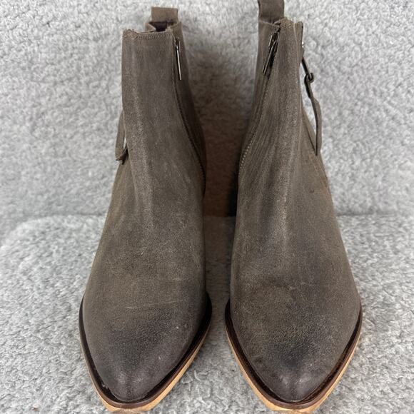 Steve Madden Women's Saarah Leather Stacked Heel Booties Distressed Size 10 NWOB - Picture 2 of 9